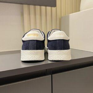 kenzo blue suede sneakers white accent
