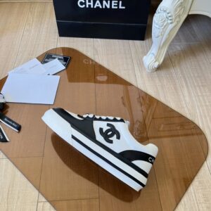 chanel black white sneakers