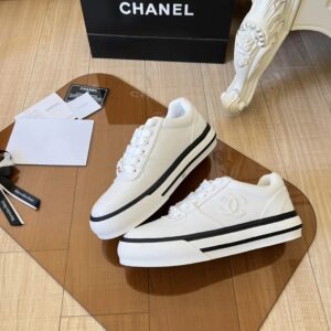 chanel white low top sneakers