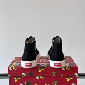 kenzo canvas high sneakers black