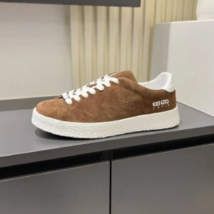 kenzo suede sneakers brown white