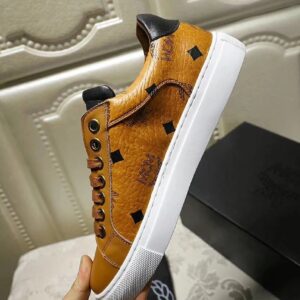 mcm classic leather sneakers brown