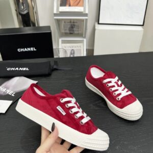chanel vintage red sneakers