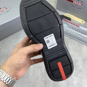 prada casual sneakers black red