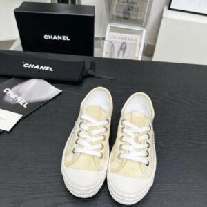 chanel vintage beige sneakers