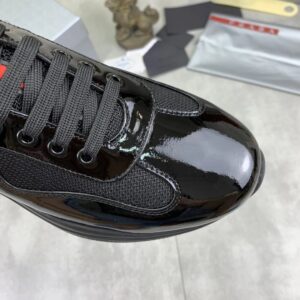 prada casual sneakers black red