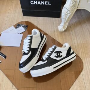 chanel black white sneakers
