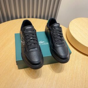 lacoste leather sneakers black
