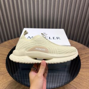 moncler ultra light knit beige sneakers