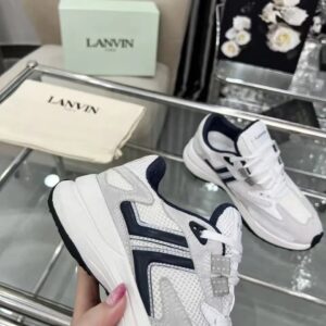 lanvin clay sneakers white black