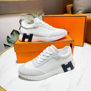 hermes bouncing casual sneakers white black