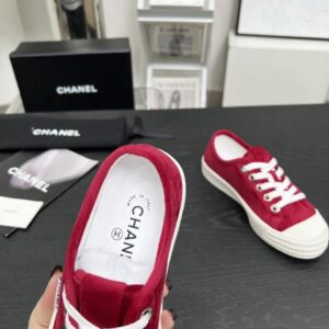 chanel vintage red sneakers