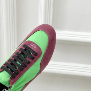 prada collapse re nylon sneakers green pink