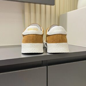 kenzo brown suede sneakers white accent