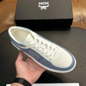 mcm skystream cubic monogram jacquard sneaker blue