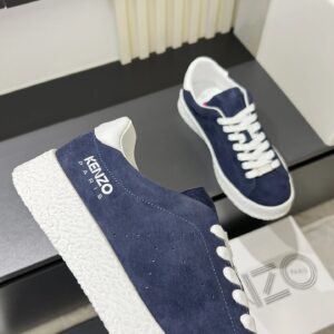 kenzo blue suede sneakers white accent