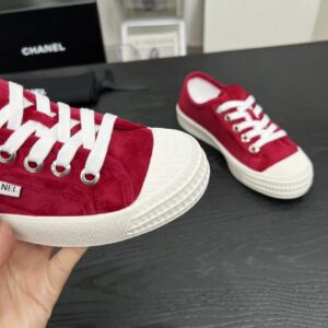 chanel vintage red sneakers