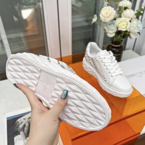 jimmy choo studded sneakers white