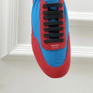 prada collapse re nylon sneakers red blue