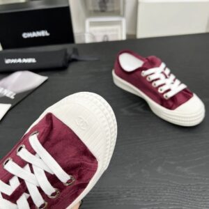chanel vintage burgundy sneakers