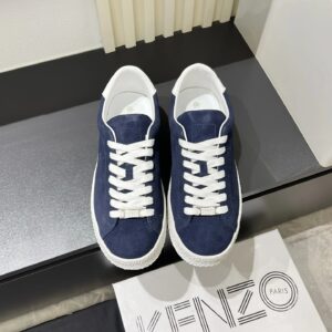 kenzo blue suede sneakers white accent