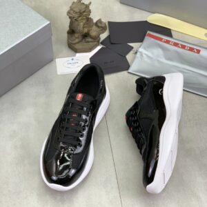 prada casual sneakers black white