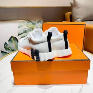 hermes bouncing casual sneakers white black