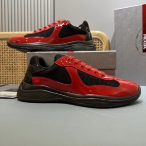 prada americas cup red black sneakers
