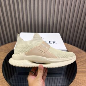 moncler ultra light knit sneakers beige