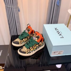 lanvin leopard and zebra prints casual sneakers