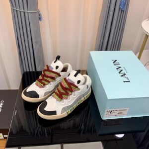 lanvin casual sneakers white gray black