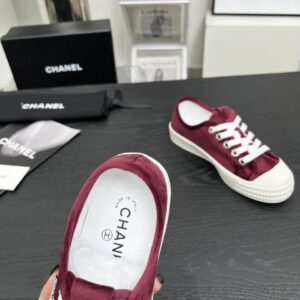 chanel vintage burgundy sneakers