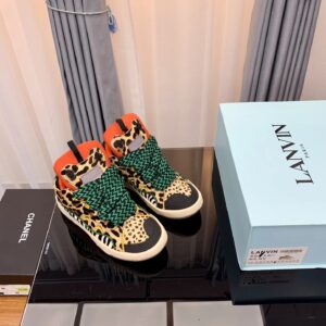 lanvin leopard and zebra prints casual sneakers