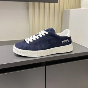 kenzo blue suede sneakers white accent