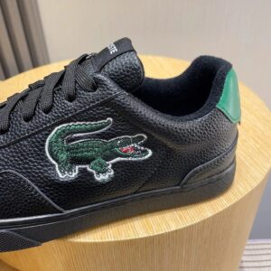 lacoste leather sneakers black
