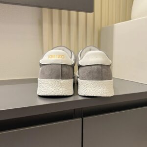 kenzo grey suede sneakers white accent