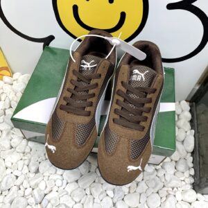 puma mesh sneakers brown