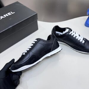 chanel panda platform sneakers black