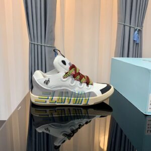 lanvin casual sneakers white gray black