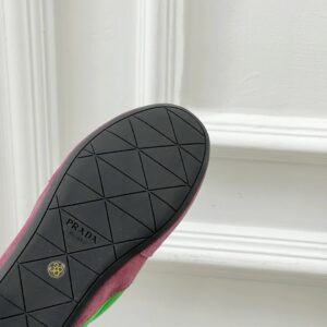 prada collapse re nylon sneakers green pink