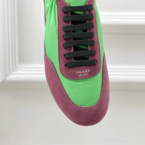 prada collapse re nylon sneakers green pink