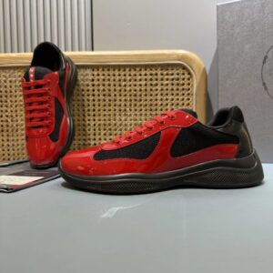 prada americas cup red black sneakers