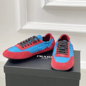 prada collapse re nylon sneakers red blue