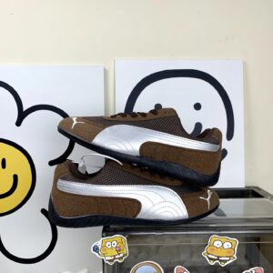 puma mesh sneakers brown