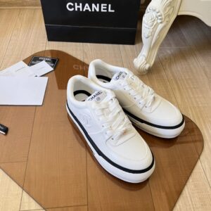 chanel white low top sneakers