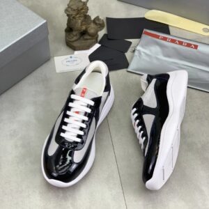 prada casual sneakers black grey