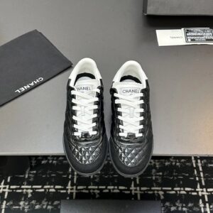 chanel quilted sneakers black