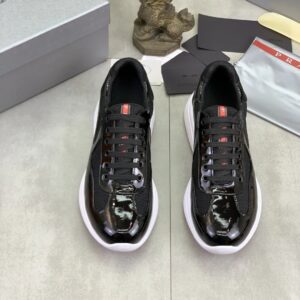 prada casual sneakers black white