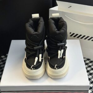 moncler mid boots black & white