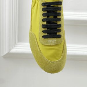 prada collapse re nylon sneakers yellow